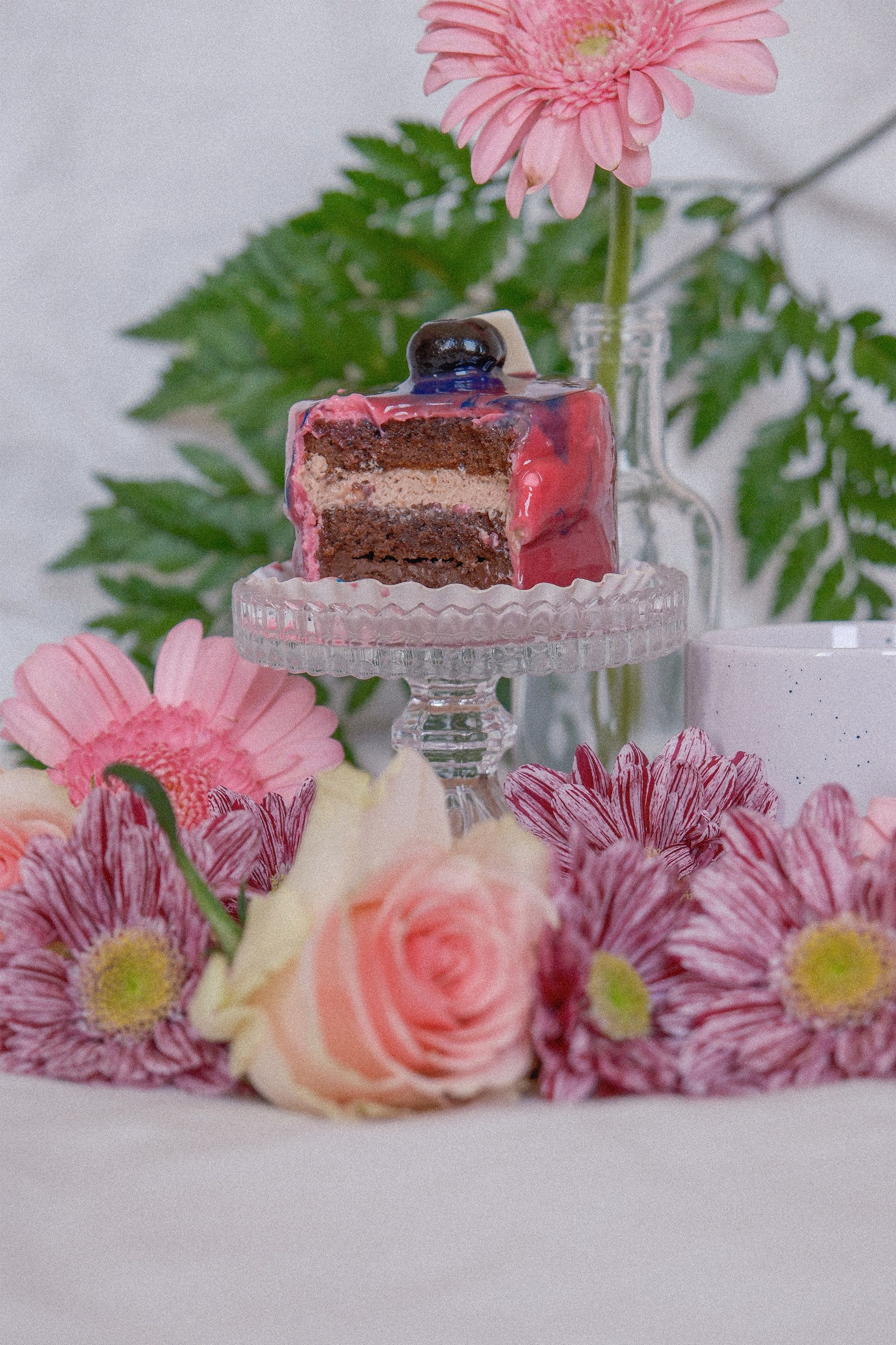 cake stylized with flowers